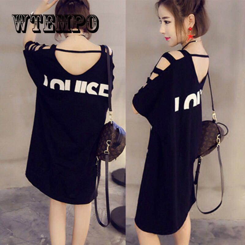 Women Summer Cross Short Sleeve Off Shoulder T-Shirt Dress