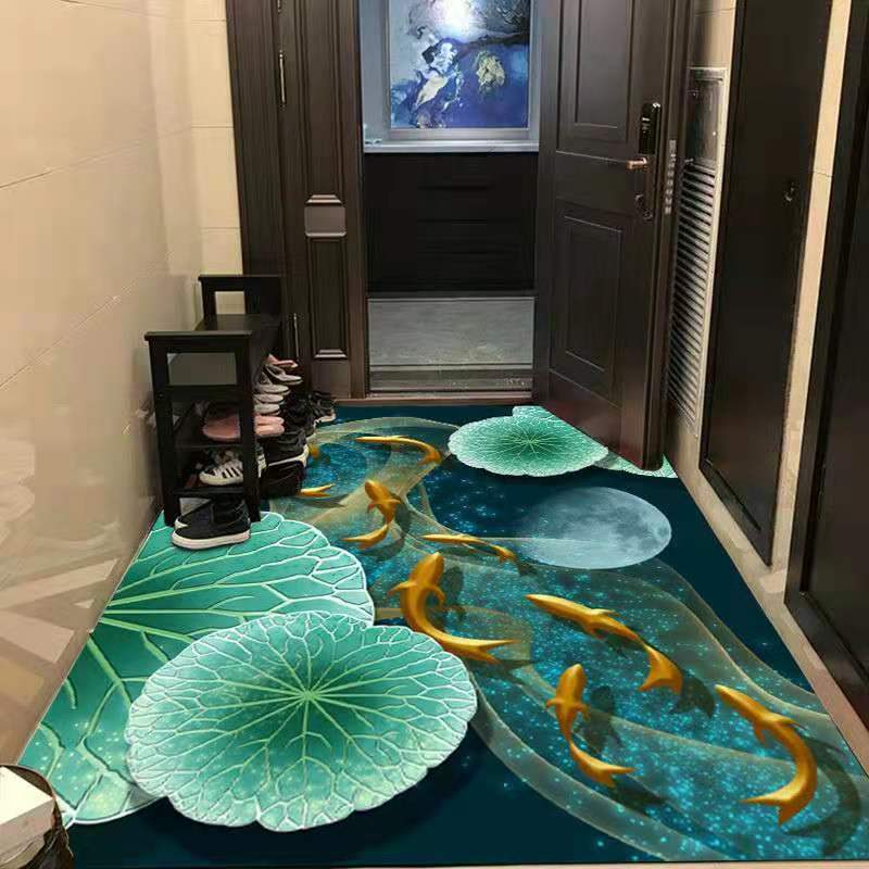 3D Door-to-door Floor Mat Door Mat Home Bedroom Living Room Bathroom Non-slip Absorbent Machine Washable Carpet