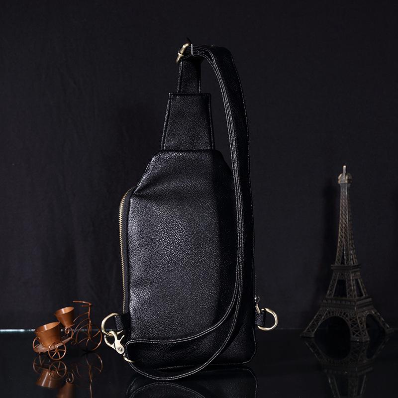 Chest Bag Men's Waterproof Multi-layer Zipper Solid Color Messenger Bag Outdoor Sports Shoulder Bag