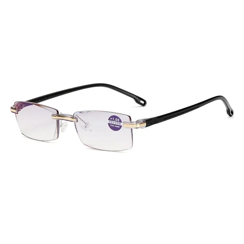 Women's Ultra-light Frameless Reading Glasses Anti-blue Light Radiation Glasses Middle-aged and Elderly High-definition Glasses Eyewear