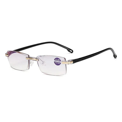 Women's Ultra-light Frameless Reading Glasses Anti-blue Light Radiation Glasses Middle-aged and Elderly High-definition Glasses Eyewear