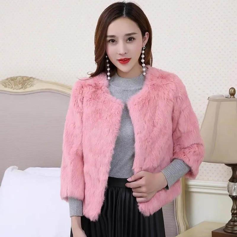 Autumn and Winter Slim Fashion Fur Coat Short Imitated Rabbit Fur Coat