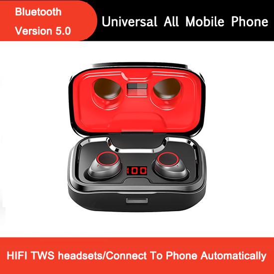 Waterproof 5.0 Earphone Bluetooth LED Touch 8D TWS Earbud Wireless Headphone Noise Reduction Headset