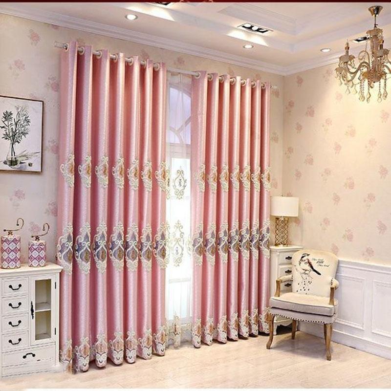 1/2pcs Luxury European-style Embroidered Thick Curtains for Living Room Balcony Bedroom Two-layer Blackout Curtain
