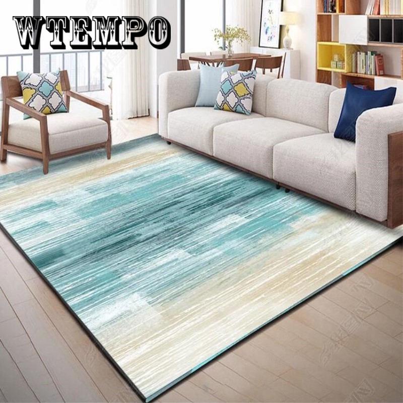 Home Mat Geometric Pattern Modern Living Room Washable Cozy Carpet