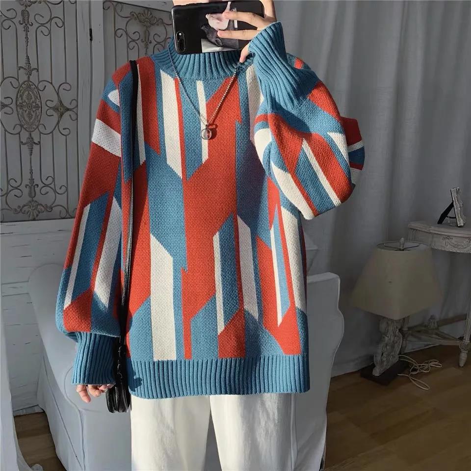 Autumn and Winter Sweater Men Loose Lazy Style Handsome All-match Sweater Trend Student Top