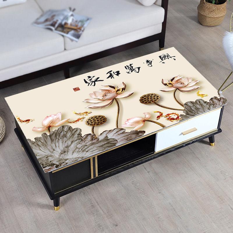 PVC Opaque Table Mat Waterproof and Oil-proof Disposable Soft Glass Tablecloth Printed Coffee Table Desktop Protective Rubber Pad