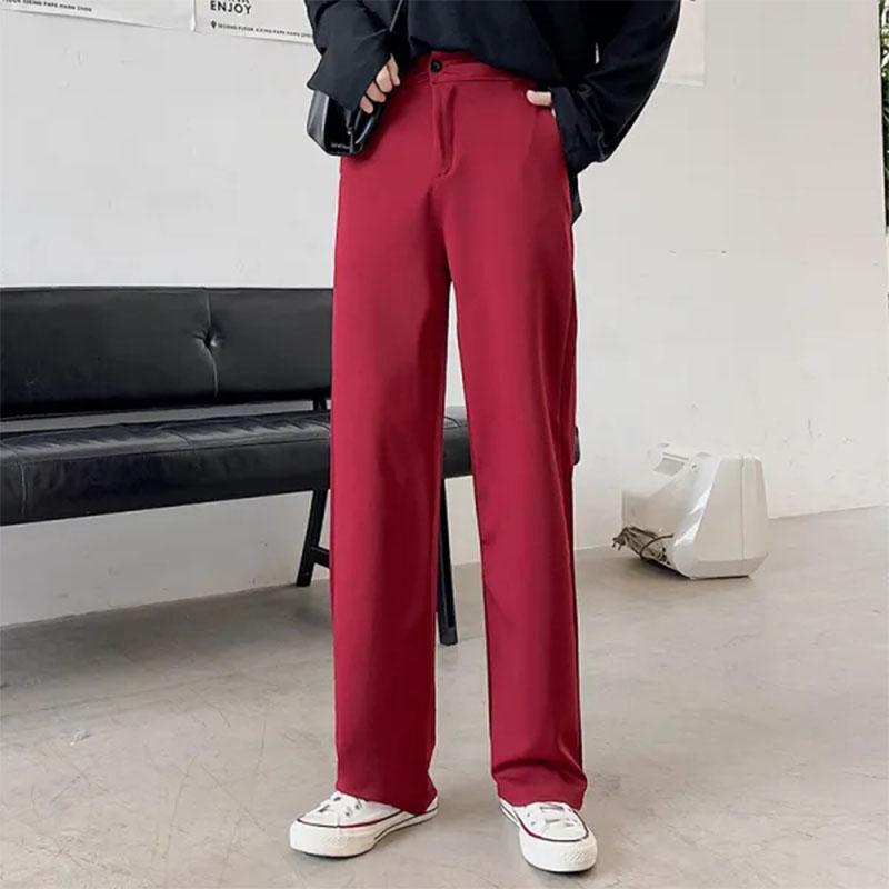 Women's Drape Black Straight-leg Pants Spring and Summer Suit Pants Korean Students Loose Wide-leg Pants Mopping Long Pants