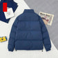Trendy Men's Cotton-padded Clothes Men's Winter Clothes Thickened Simple Solid Color Padded Jackets Loose Wild Large Size Bread Clothes