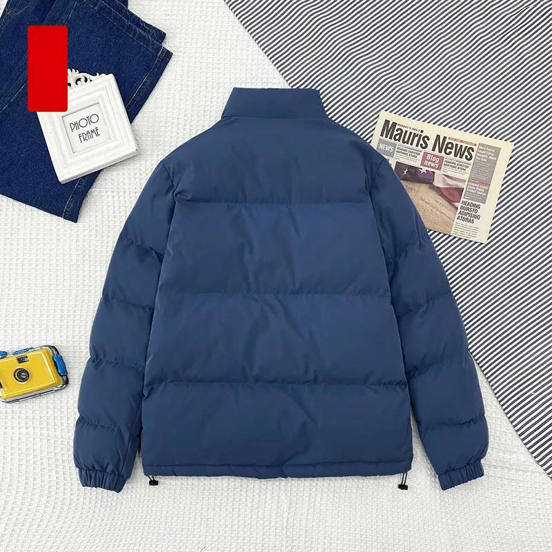 Trendy Men's Cotton-padded Clothes Men's Winter Clothes Thickened Simple Solid Color Padded Jackets Loose Wild Large Size Bread Clothes