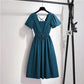 Dress Women's Spring Summer Plus Size Casual Solid Color Dress Square Collar Short Sleeve Open Back Cotton All-match