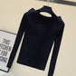 Autumn Slim V-neck Pullover Sweater Feminine Halter Neck Off-shoulder Knit Sweater Top Stretch Knitwear jumper