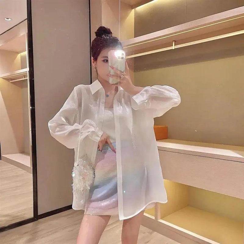 Sun Protection Loose Cardigan Streamer Long Sleeve Shirt Women's Tops Long Sleeve Thin Coat