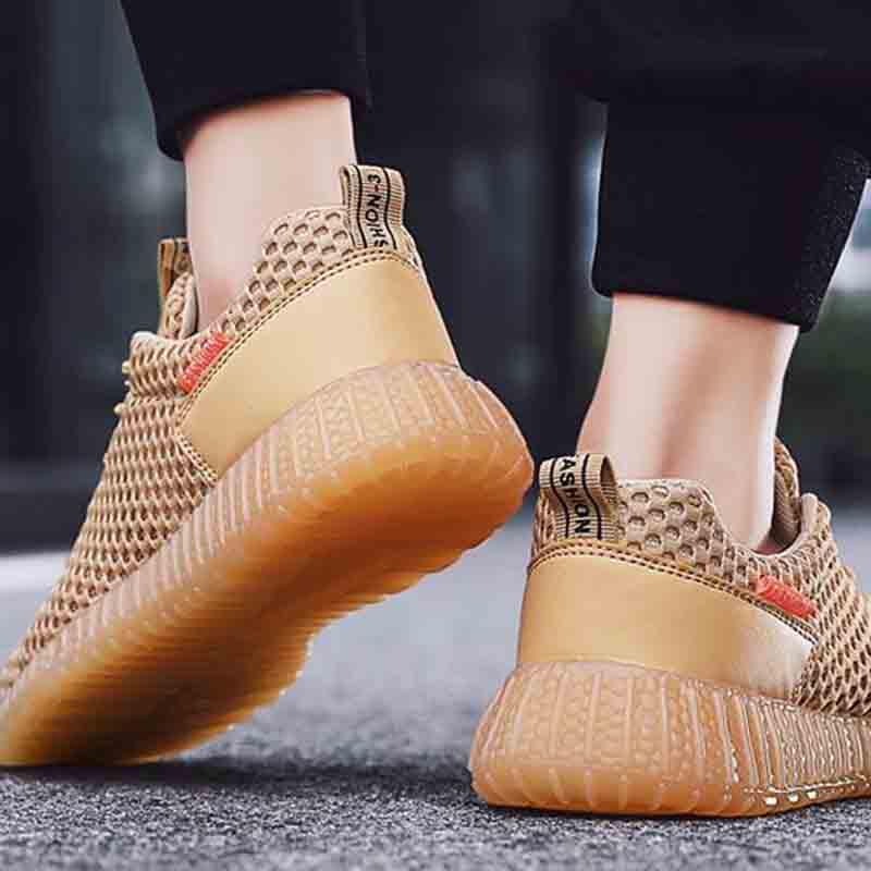 Plus Size 39-44 Fashion Summer Men Mesh Sneakers Low-top Wear-resistant Running Basketball Shoes Outdoor Non-slip Shockproof Shoes