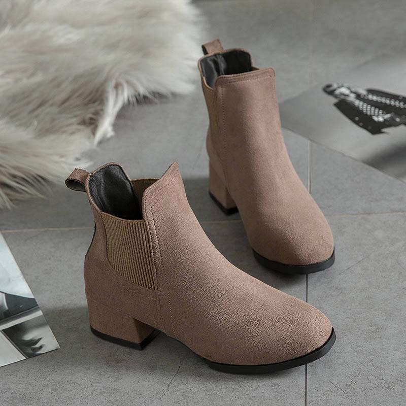 Women Ankle Boots Pointed Toe High Heel Chelsea Boots Pumps Shoes for Women