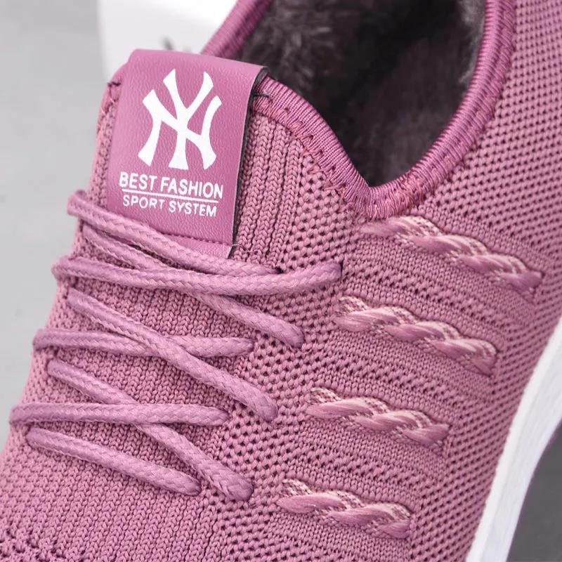 Women's Winter Plus Velvet Warm Non-slip Cotton Shoes Casual Flat Comfortable Winter Shoes