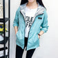Women's Jacket Spring Summer Pocket Zipper Hooded Two Side Wear Outwear Coat Loose Plus Size Windbreaker Jackets Famale