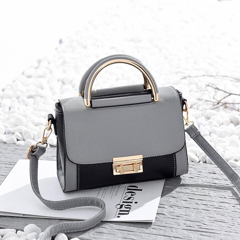 Crossbody Bag Women Black Leather Buckle Zipper Waterproof Large Capacity Shoulder Bag Tote
