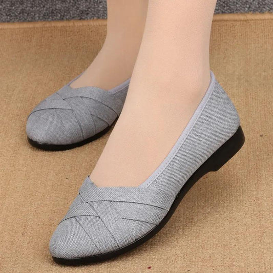 Old Beijing Cloth Shoes Women's Single Shoes Black Casual Shoes Non-slip Breathable Work Shoes Flat Shoes