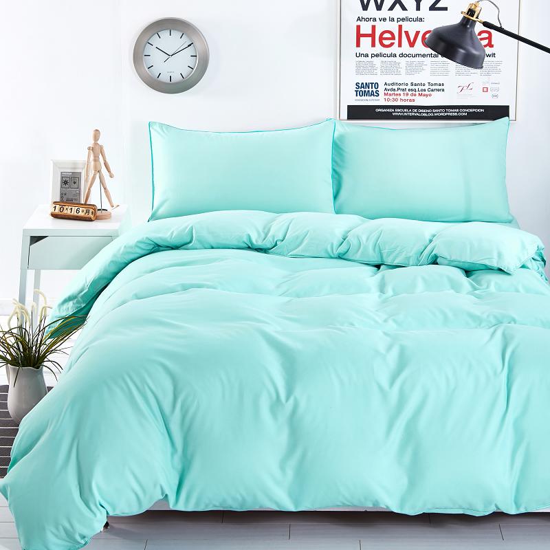 4pcs/set Solid Color Bedding Set Duvet Cover Bedding Sheet Pillowcase 4 Pieces Set
