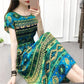 Ethnic Style Long Dress Casual Comfort Cotton Dress Plus Size Short Sleeve Dress Summer