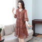Dress Female Summer Five-point Sleeves Loose Mesh A-line Skirt Light Mature Style Foreign Style Large Size Skirt Summer