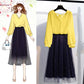Women's Super Fairy Sweet Wind V-neck Open Back Chiffon Shirt Loose and Thin Belly Covering Top