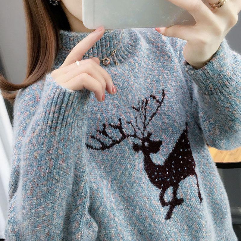 Winter Casual Simple Sweater Long-sleeved Pullover Knit Bottoming Shirt Young Women's Top