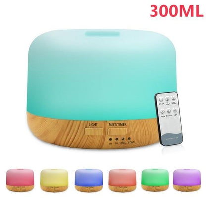 Air Humidifier Essential Oil Diffuser 300ML   Ultrasonic Cool Mist Maker Fogger Humidifier LED Lamp Aroma Diffuser Electric