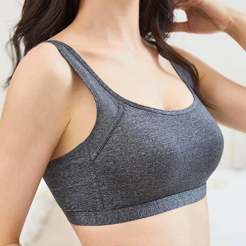 Female Sleep Running Yoga Comfortable No Steel Ring Fits Skin Sweat-absorbing Breathable Glossy Thin Cup Lightweight Sports and Leisure Bra