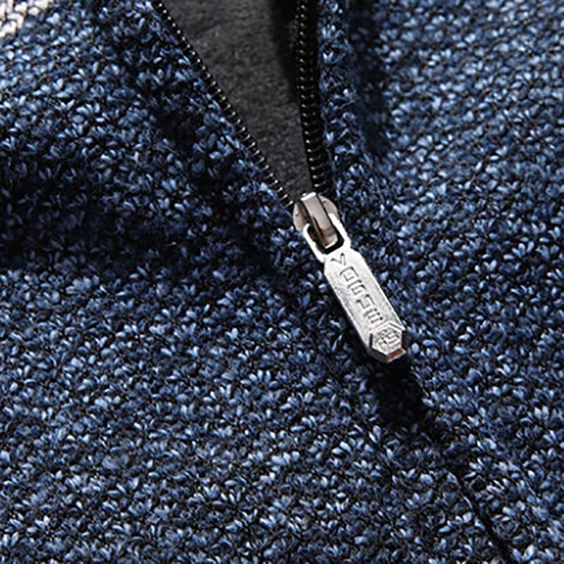 Autumn and Winter Cardigan Hooded Sweater Men's Color Matching Loose Long-sleeved Sweatshirts Men's Sweater Coat