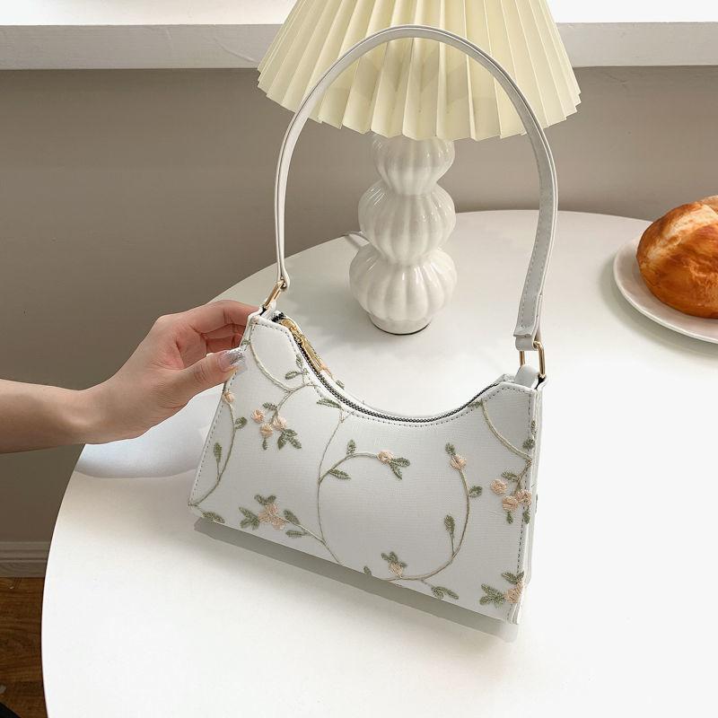 Bags Women's Trendy Fashion Underarm Bag Lightweight One-shoulder Portable Lace Flower Shopping Shopping Bag
