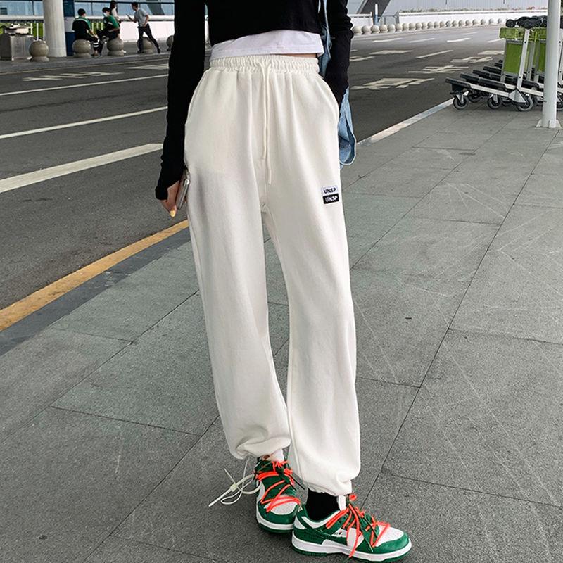 Spring and Summer Korean Style High-waist Wide-leg Sports Casual Pants Female Student Loose-fitting Pants Trend