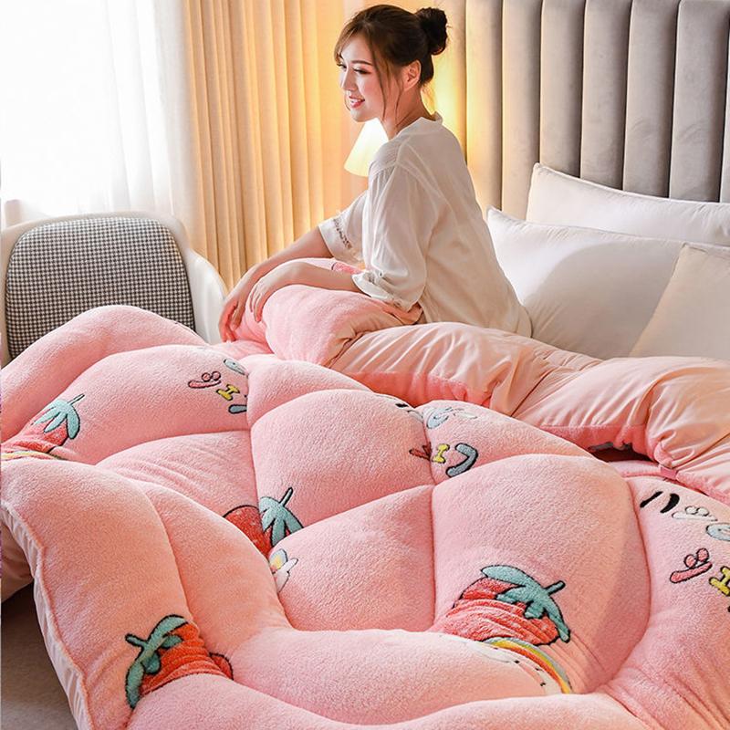 Super Warm Lamb Quilt Winter Blanket 5Kg Double-sided Velvet Quilt Thickened Warm Plush Comforter Core