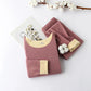 Women's Cationic Thermostatic Double-sided Pajamas Shirt Pants Long Sleeves Suit Seamless German Velvet Warm Pyjamas Set Slim Fit Round Neck Suits