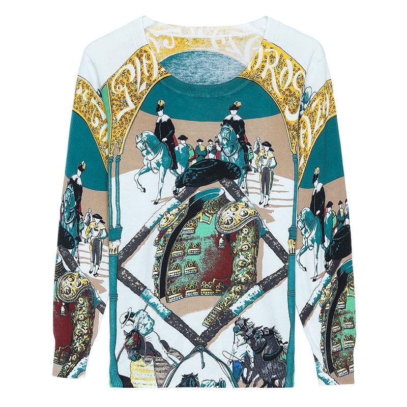 Autumn Winter Pullover Woolen Sweater Women High-end Loose Knitted Sweaters Jumpers Female Soft Cartoon Print Cashmere Sweater