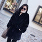 Faux Fur Jacket Winter Fashion V-neck Thickening Warm Waist Mid-length Fur Coat Suitable for Women