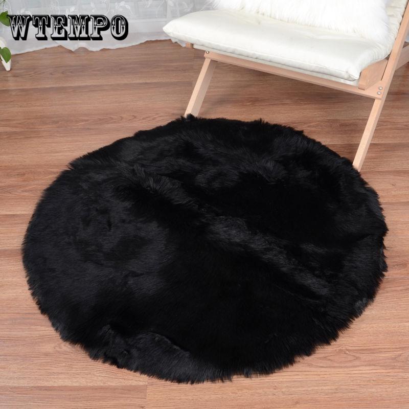 Fluffy Round Rug Carpets for Living Room Decor Faux Fur Carpet  Room Long Plush Rugs