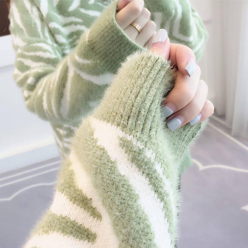 Women Mohair Skin-friendly Sweater Long Sleeve Half Turtleneck Hairy Bottom Knit Top Shirt