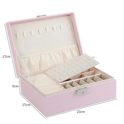 Jewelry Storage Box Large-capacity Multi-layer Multi-functional High-end Lock Anti-oxidation Earrings Jewelry Box