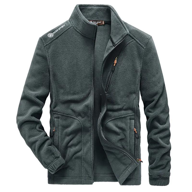 Plus Fat Plus Size Plus Fleece Jacket Men's Autumn and Winter Clothes Fat Guy Trend Sports Fleece Casual Fleece Jacket