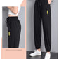 Summer Thin Ice Silk Pants Beam Foot Mosquito Pants Sports Pants Women's Black Loose and Thin High Waist Casual Harem Pants