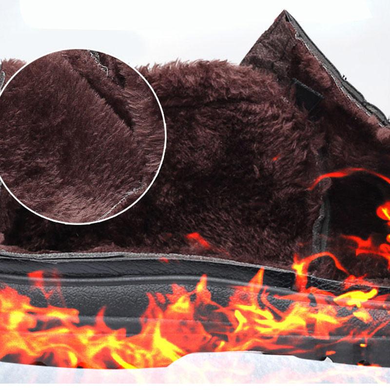Winter Plush Warmth Plush High-top Leather Shoes Men Middle-aged and Elderly Shoes Cotton Shoes Non-slip Footwear Men's Shoes