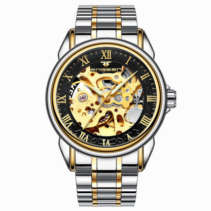 Top Brand Luxury Retro Stainless Steel Men Watch Sport Mechanical Skeleton Watches Clock
