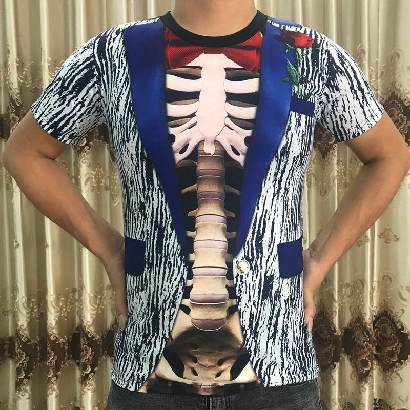 Large size wild clothing 3D printed half-sleeved T-shirt men's clothing summer short-sleeved T-shirt