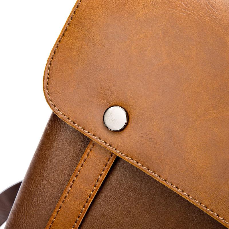 Retro Backpack Men Zipper Buckle Anti-theft Waterproof Outdoor Travel Bag Student Book Computer Bags