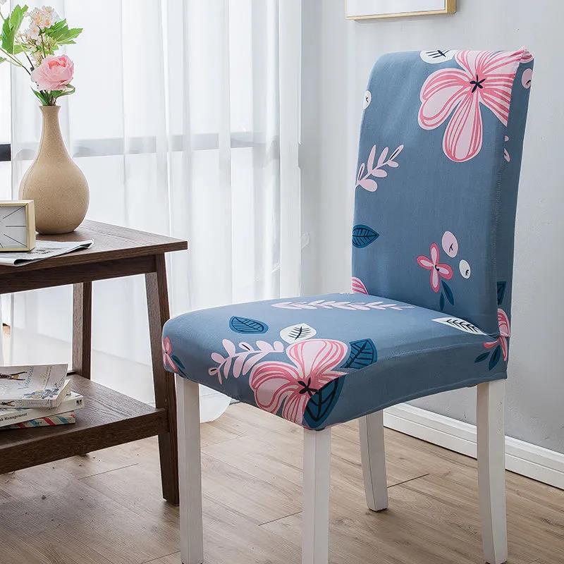Chair Cover Home Simple Dining Chair Cover Cushion Fabric Stretch Full Cover One-Piece Chair Cover