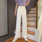 Women's Summer Ice Silk Wide Leg Pants Loose and Thin Drape Thin Pants Straight Casual Pants Mopping Trousers Jogging Pants