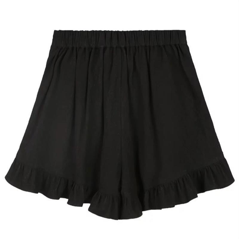 Loose Wide-leg Pants Women's Summer High-waisted Girls Large Size Thin A-line Bottoming Ruffle Shorts Women