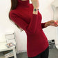 Women Black Warm Turtleneck Pullover Sweater Skinny Thick Pure Knitted Bottoming Shirt Coat